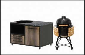 OUTDOOR GRILLING TABLE WITH...